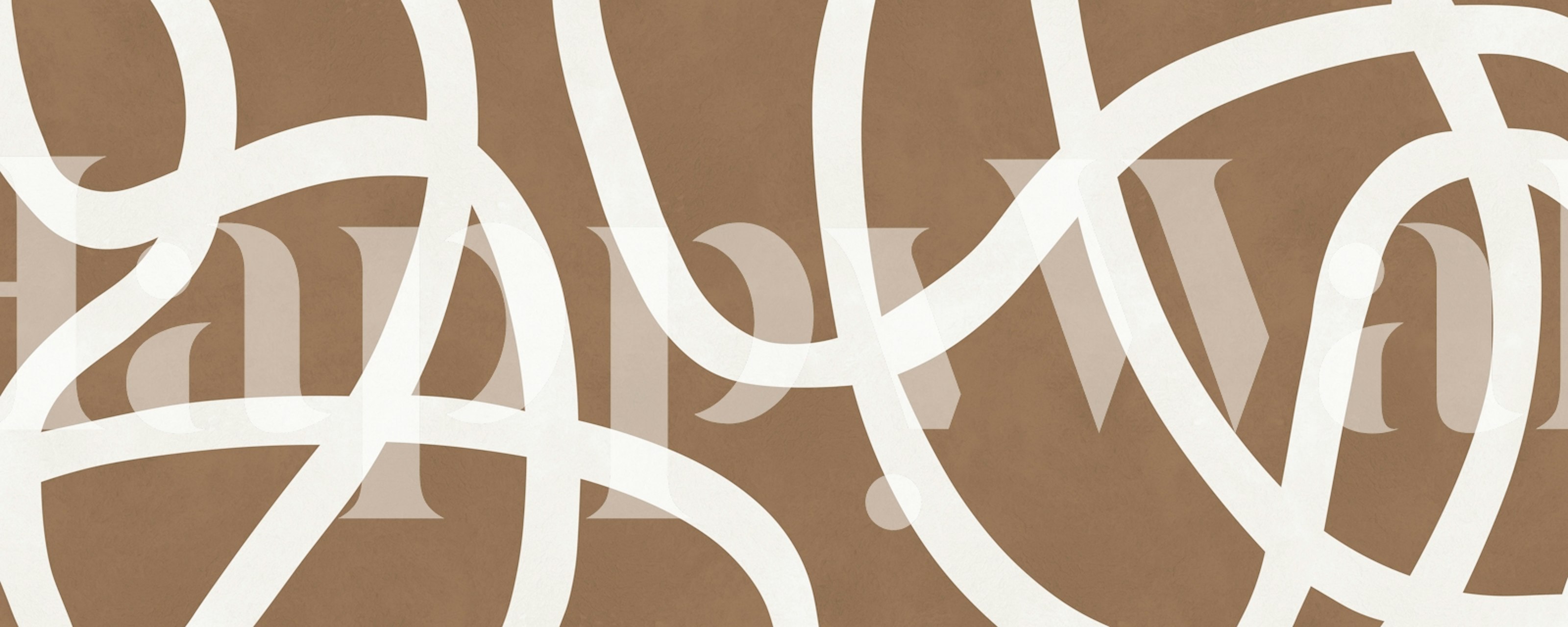 Abstract Taupe Curves tapetti huoneessa