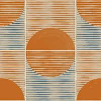 Boho Mid Century Modern Sun and Sea Tiles wallpaper