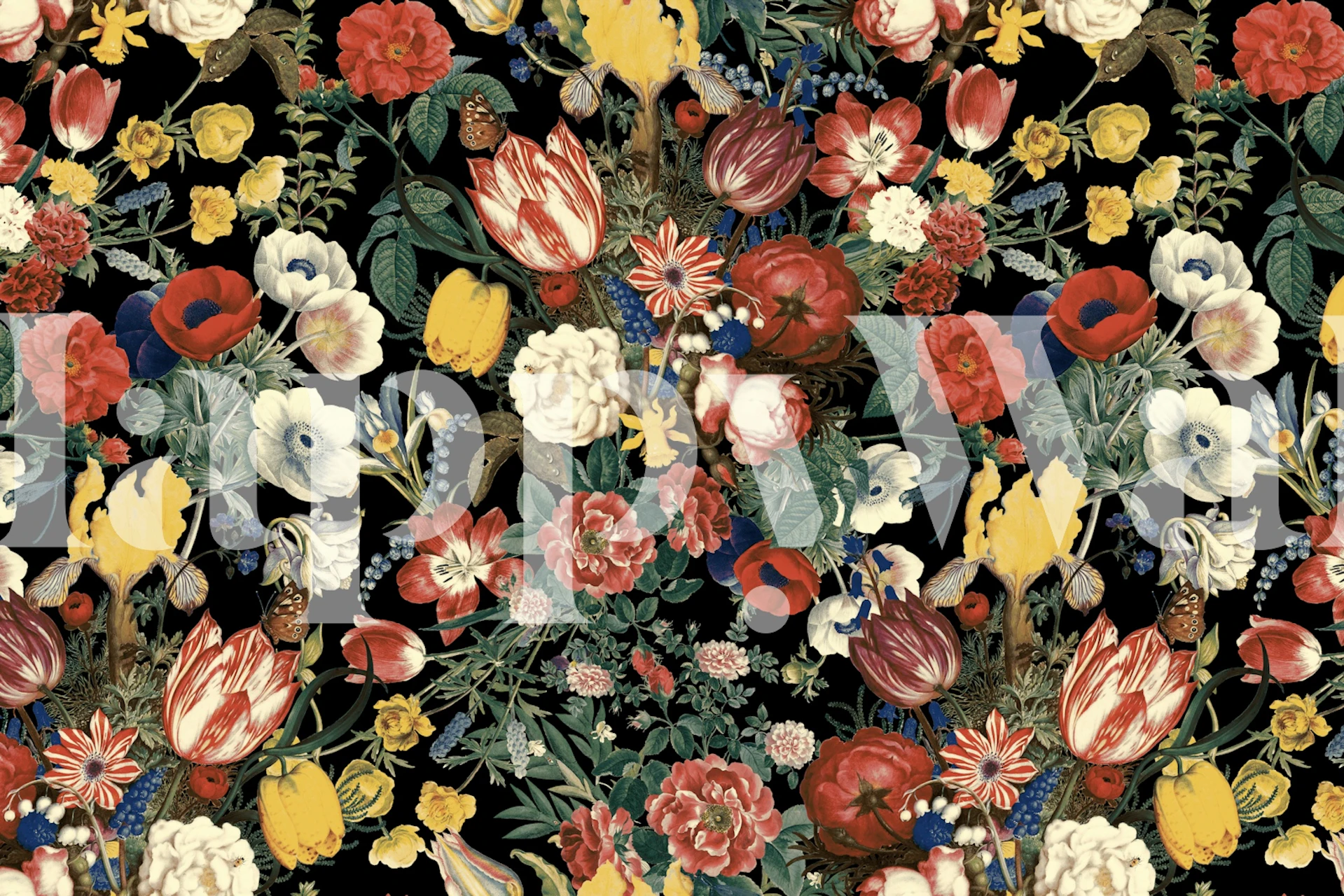 Baroque Flower Symphony design di carta da parati floreale