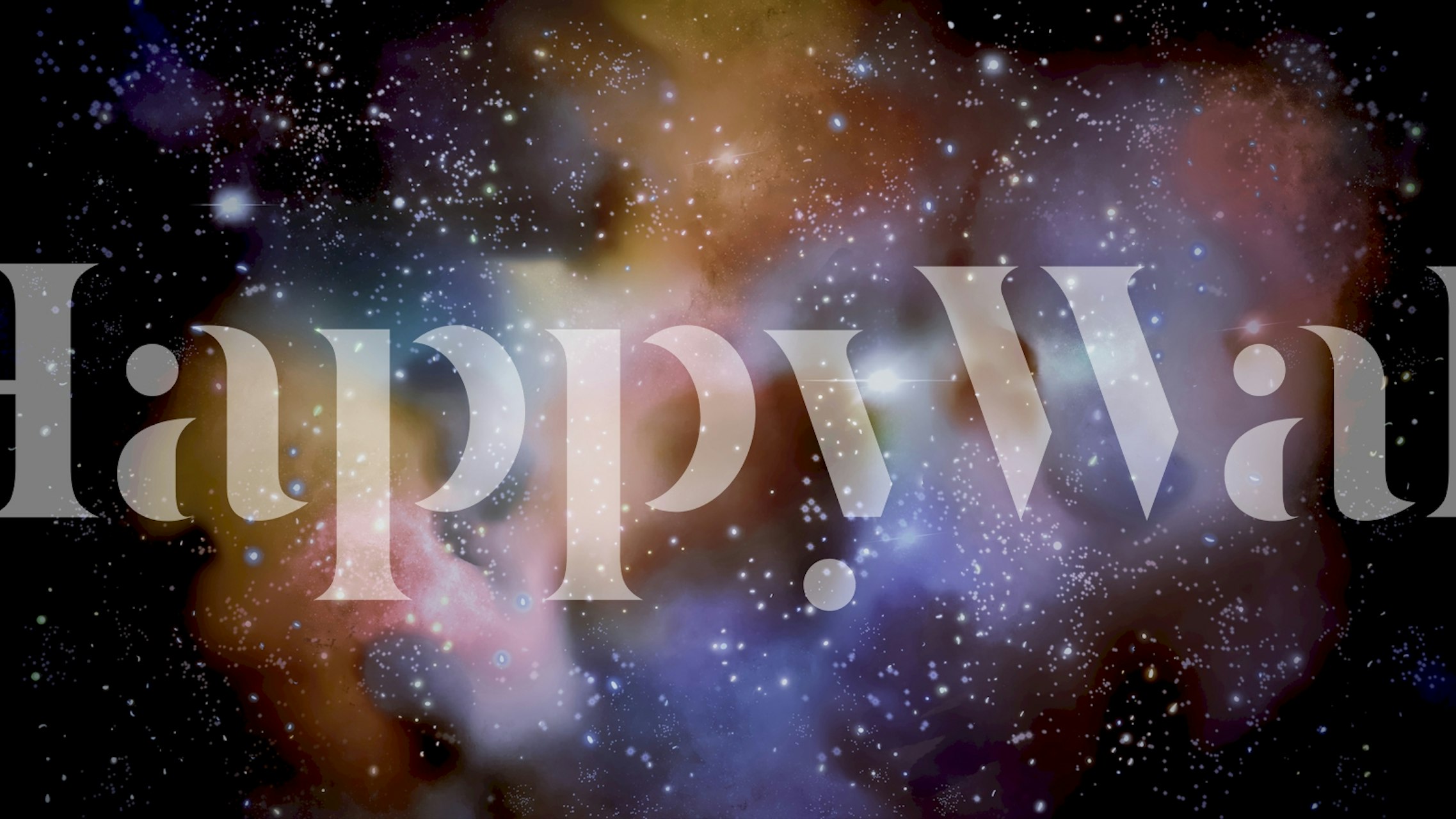 Galaxy motifs in vibrant colors of purple, orange, blue wallpaper