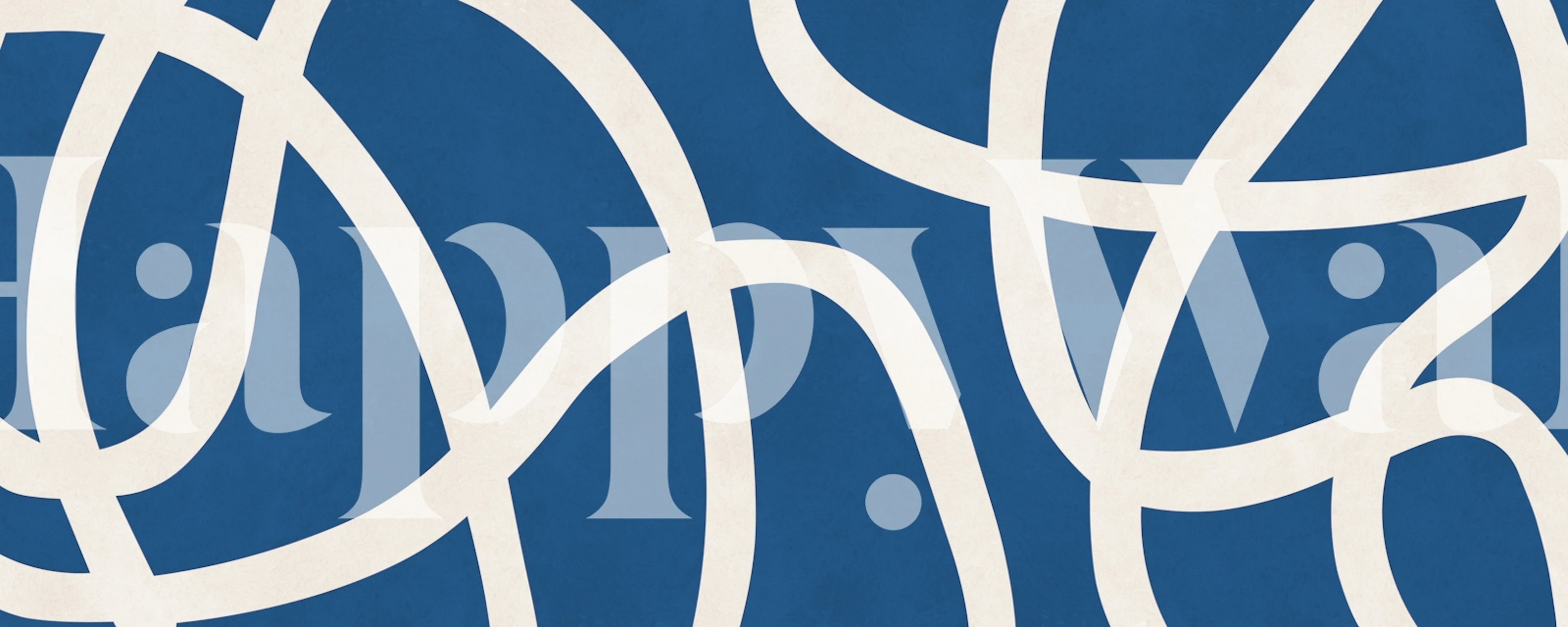 Blue abstract curves with white lines wallpaper