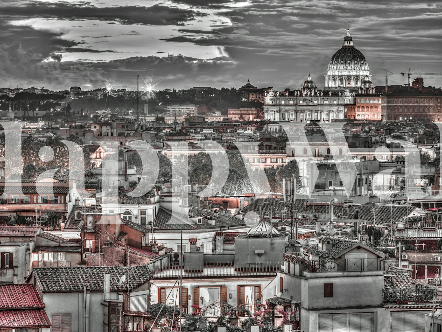 Antique Rome Vista Tapete in einem Raum