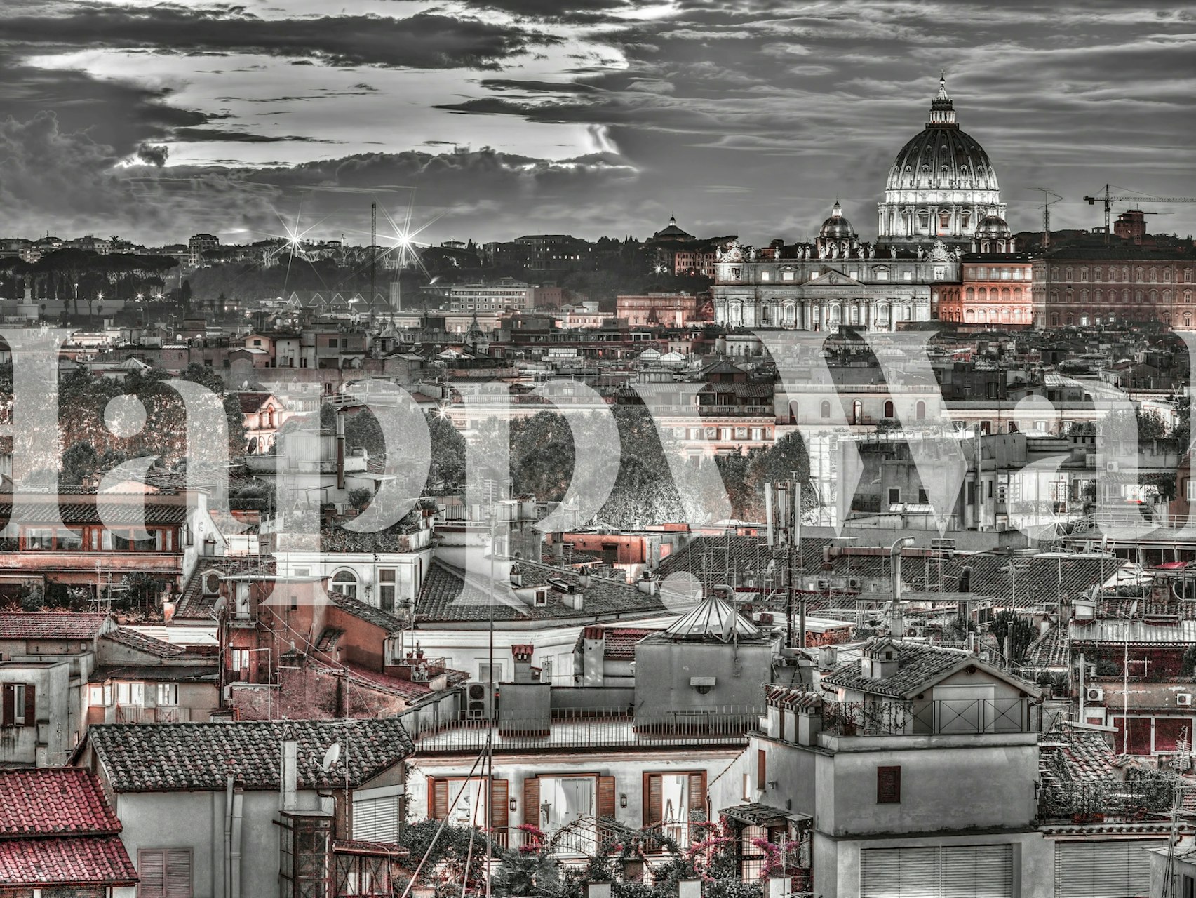 Antique Rome Vista wallpaper in a room