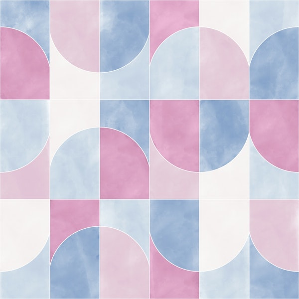 Color Washed Geo Tiles Cotton Candy