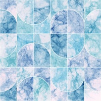 Marbled Geo Tiles Bluish ταπετσαρία