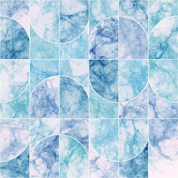 Marbled Geo Tiles Bluish