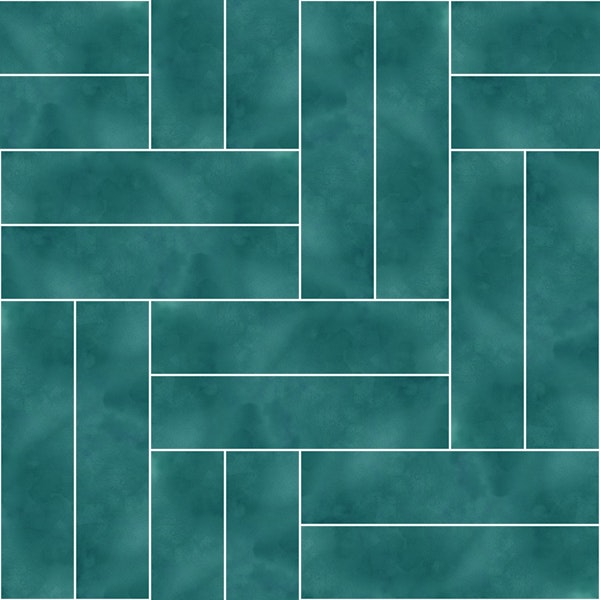Double block herringbone tiles emerald