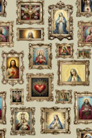 Heavenly Baroque Iconic Holy Frames Beige papiers peint