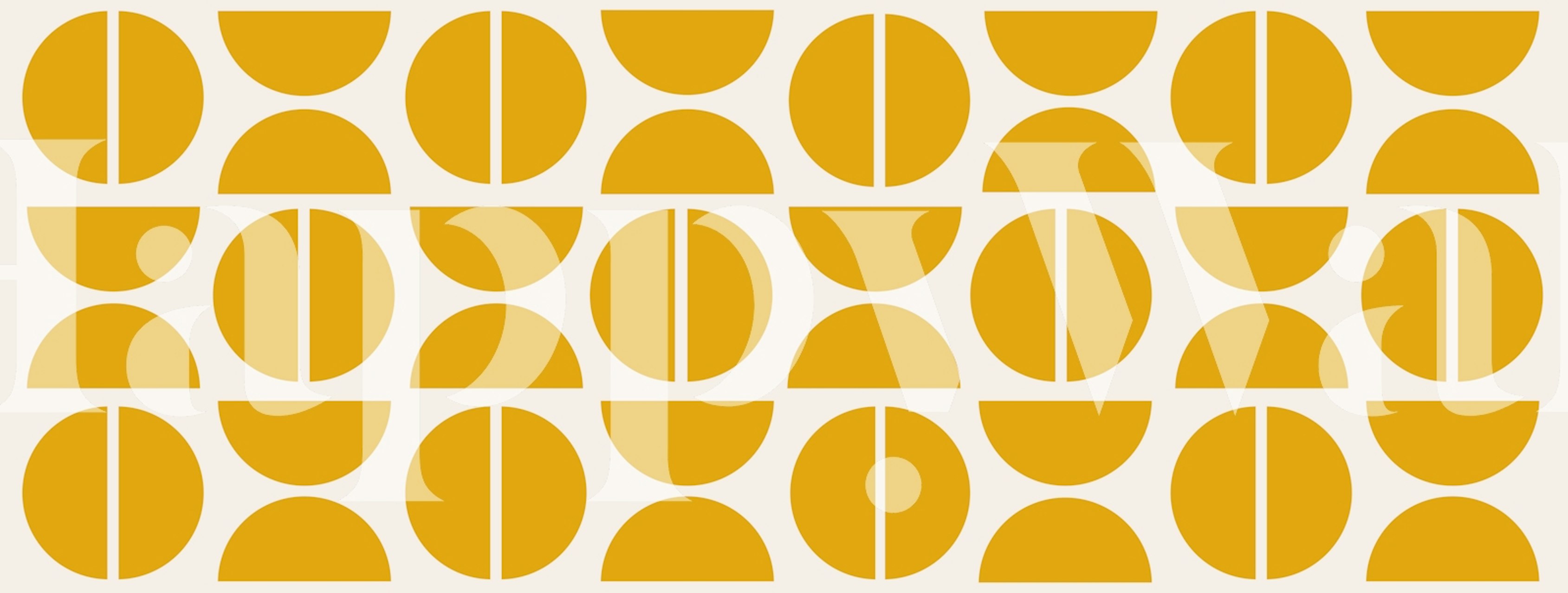 Golden geometric half-circle pattern wallpaper