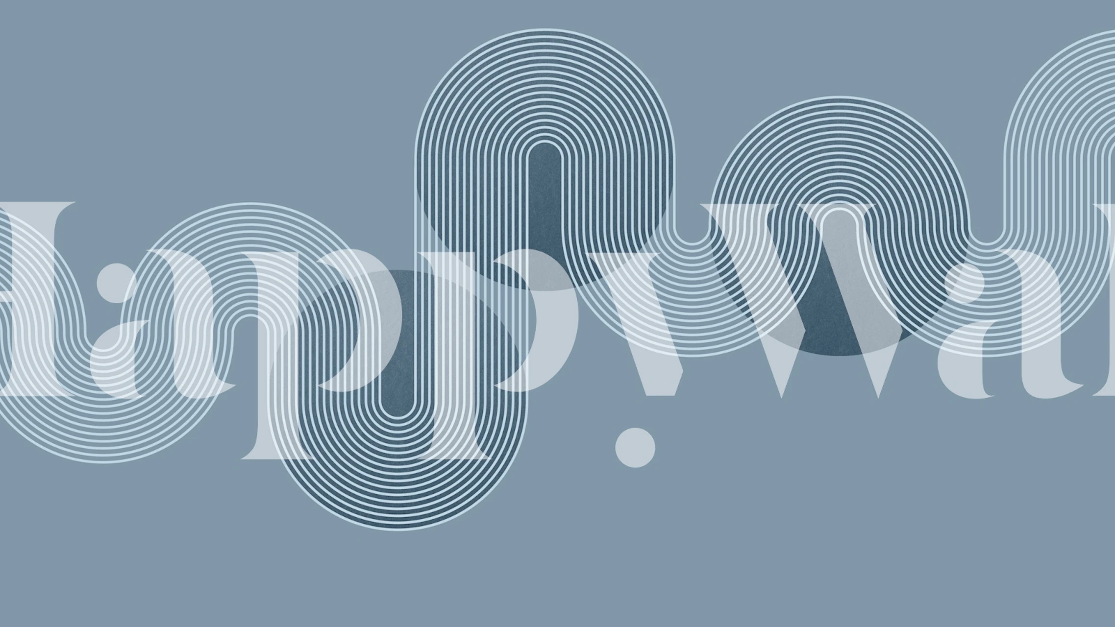 Curvy lines in white on blue background wallpaper