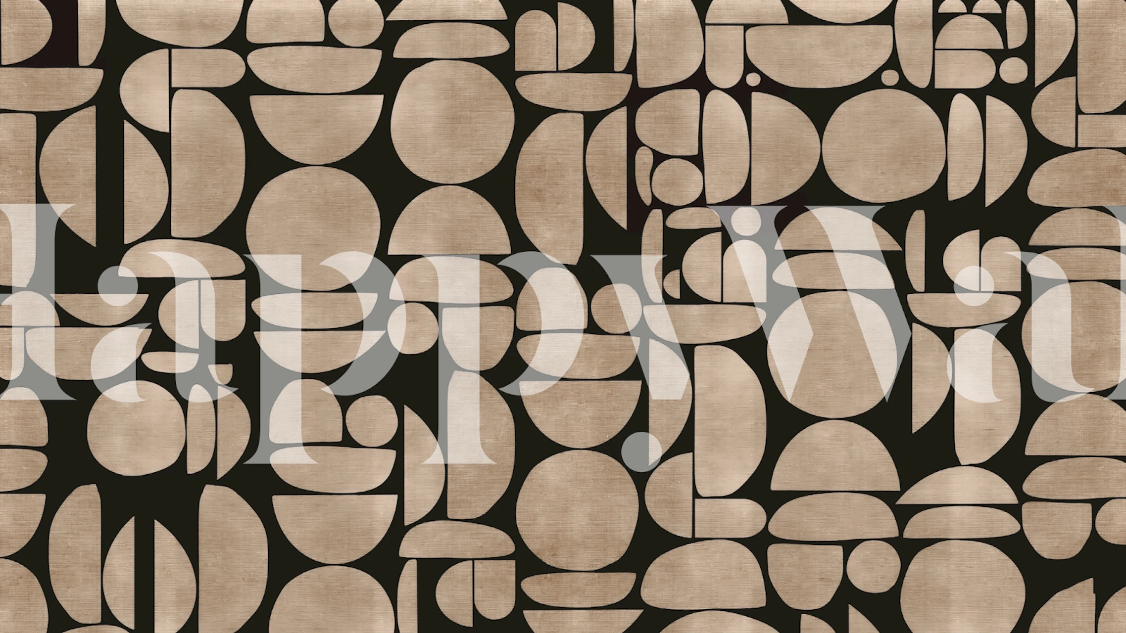 Pebble Mosaic Cutouts wallpaper in een kamer