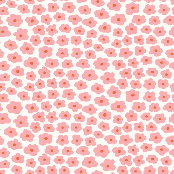 Soft Pink and White Hand Drawn Blossoms