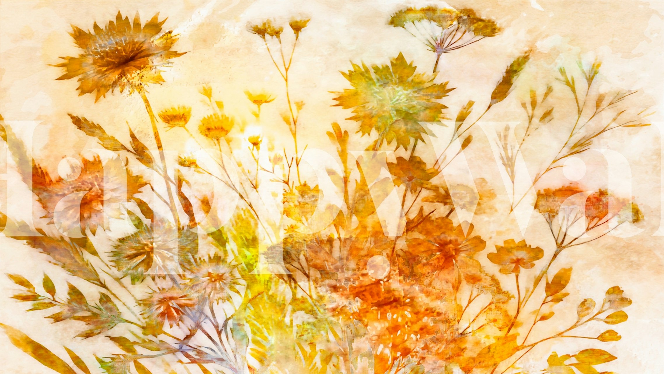 Autumn Flora Delight ταπετσαρία σε ένα δωμάτιο