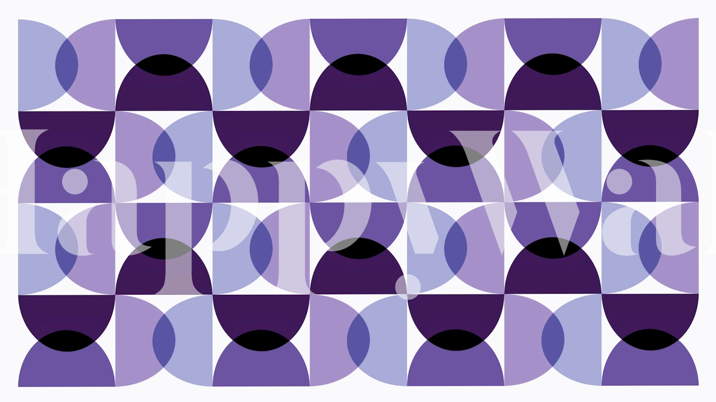 Geometric purple pattern wallpaper with circles and ovals