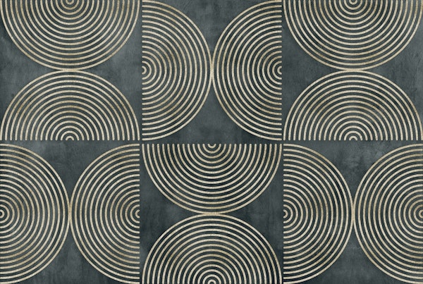 Eclectic Circles Modern Art Gold Teal