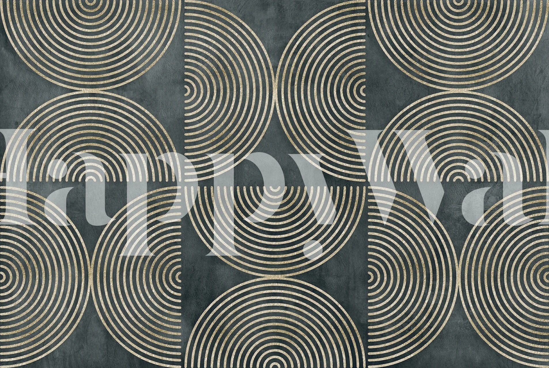 Eclectic Circles Modern Art-behang in een kamer