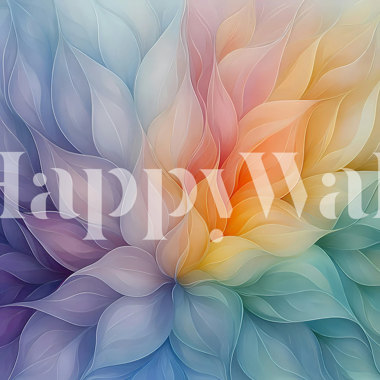 Abstract Petal Swirls tapet i ett rum