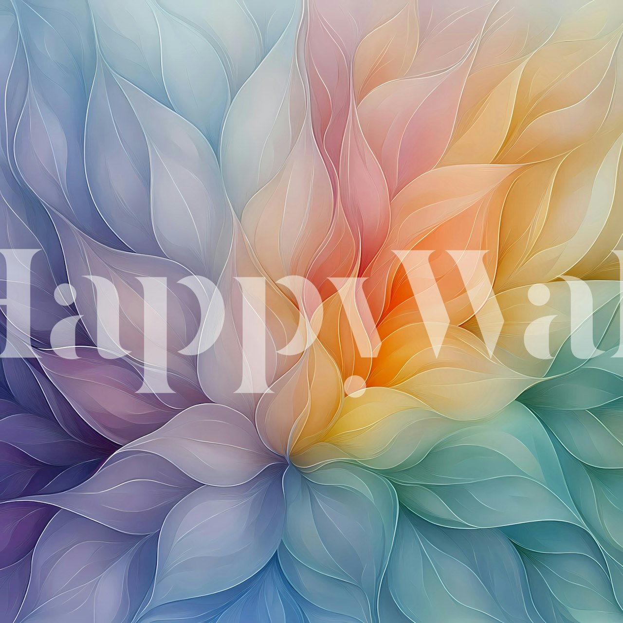 Papel tapiz Abstract Petal Swirls en una habitación