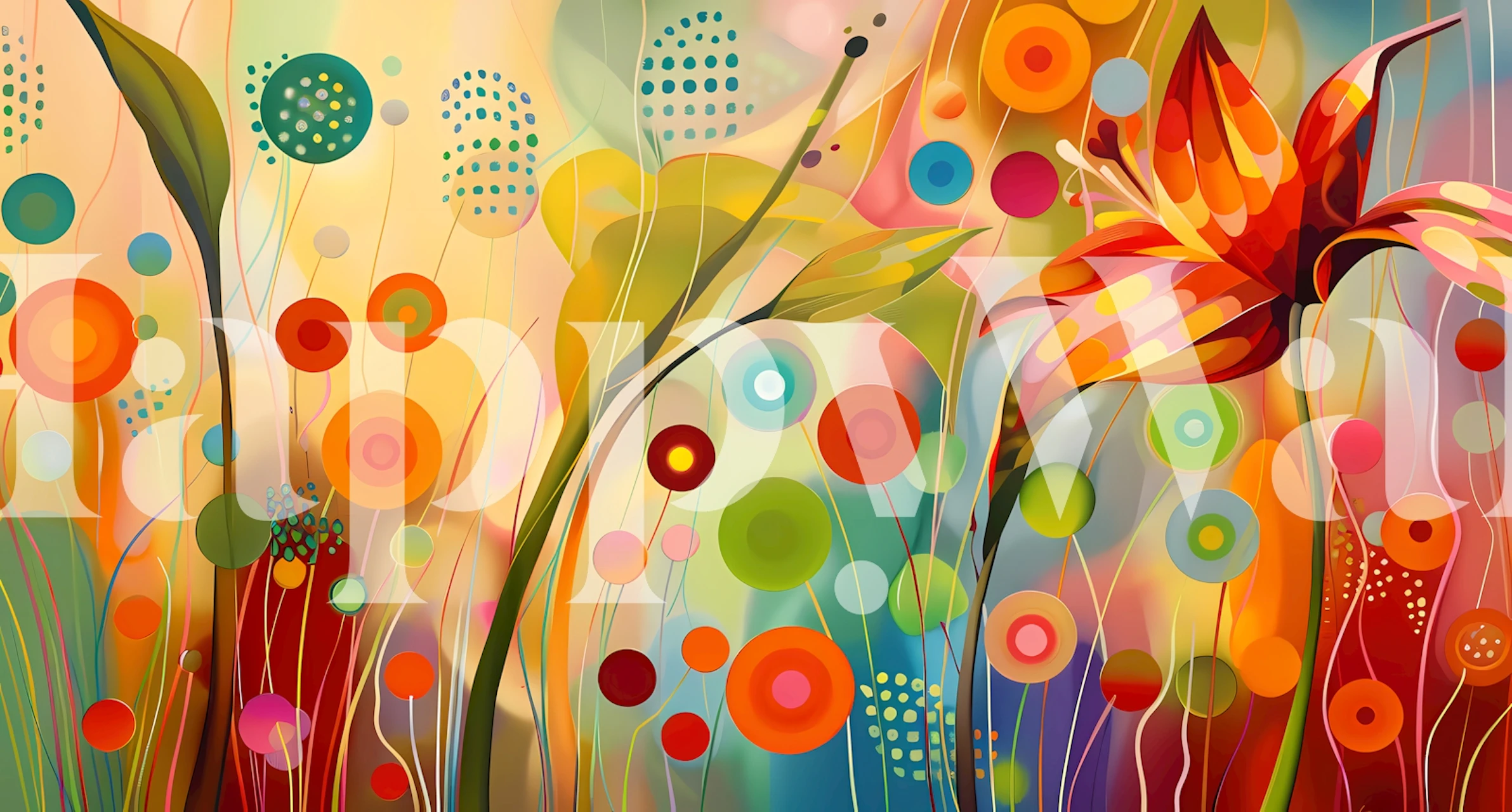 Wzorzysta tapeta kwiatowa w pokoju