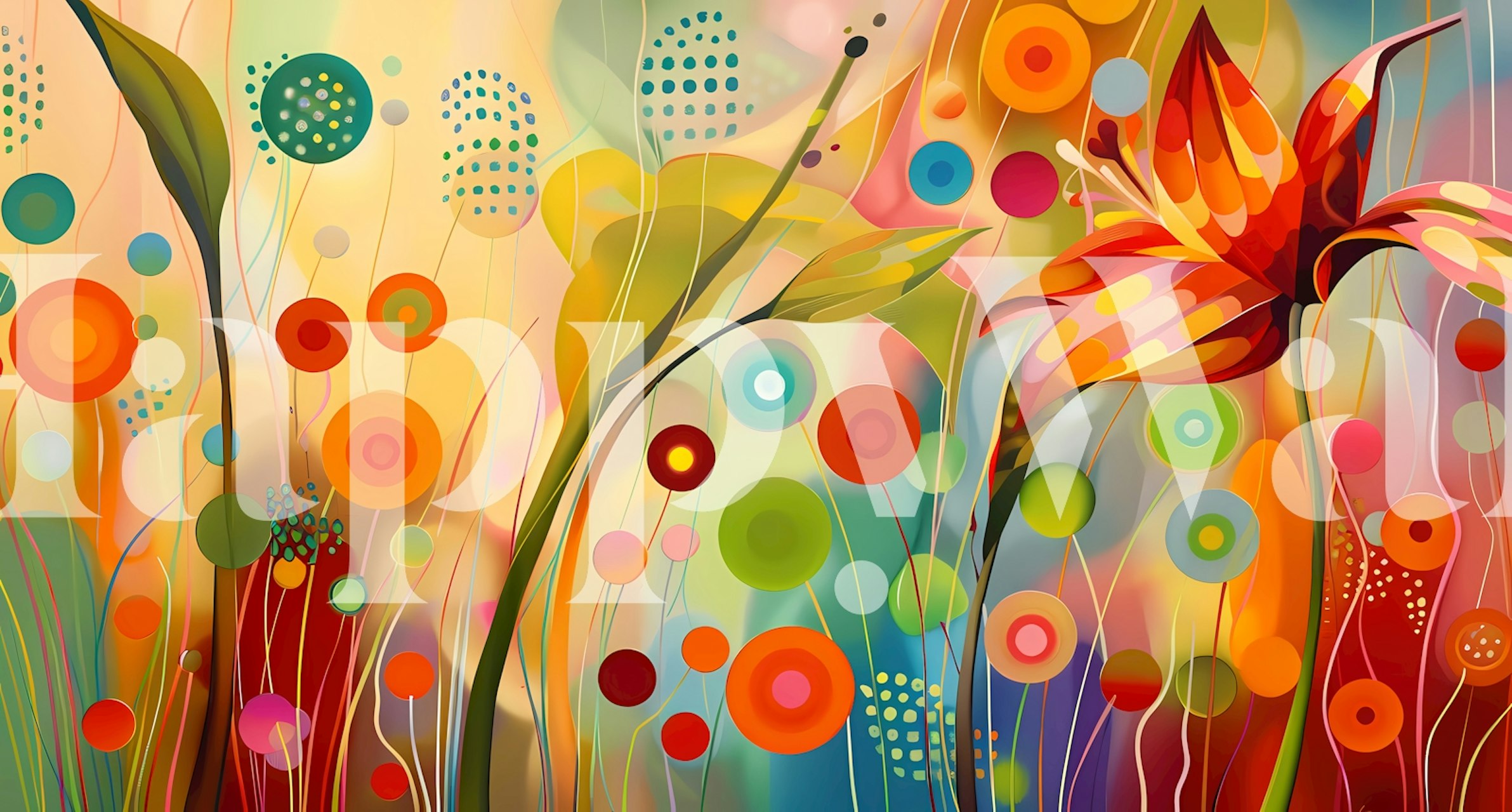 Vibrantna cvjetna tapeta u prostoru