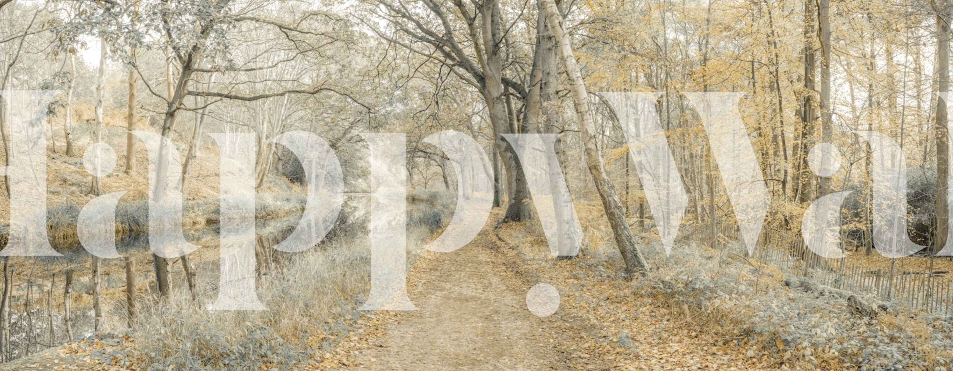 Autumn Canal wallpaper in a room