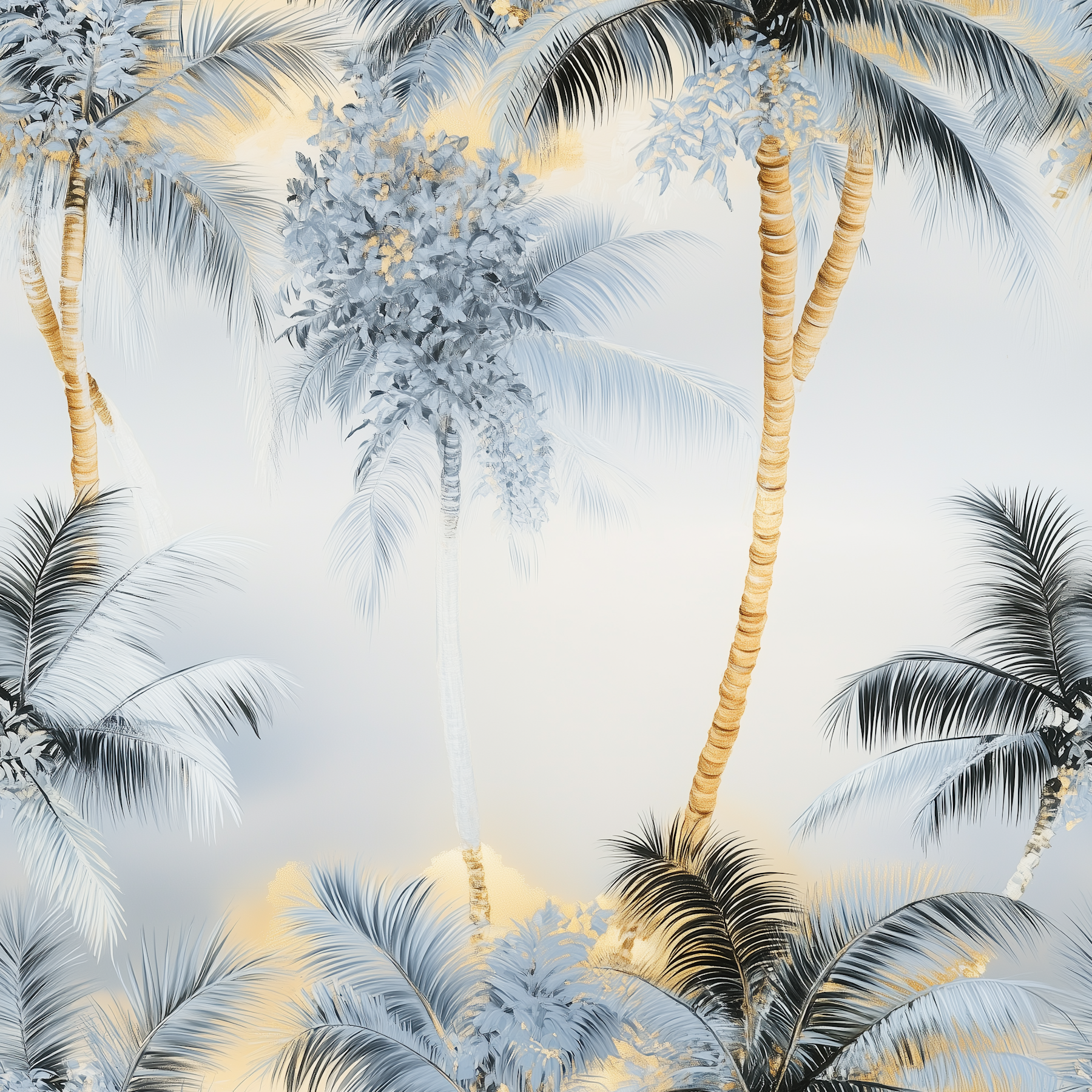 Golden Twilight Palms Wallpaper - Happywall
