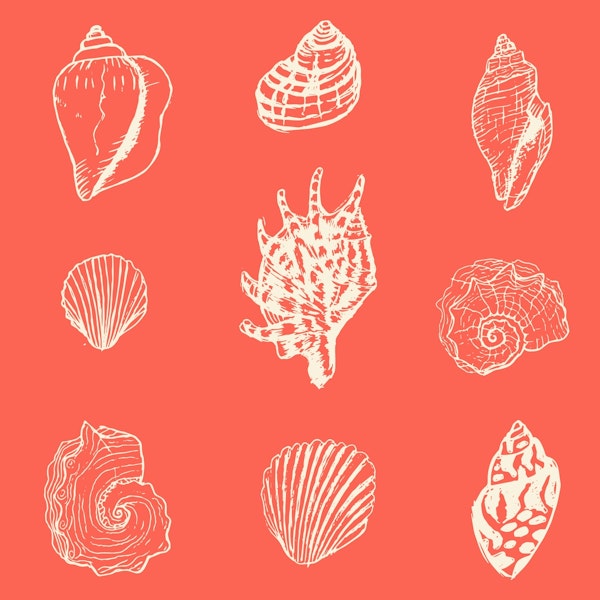 Seashell Serenade - coral red