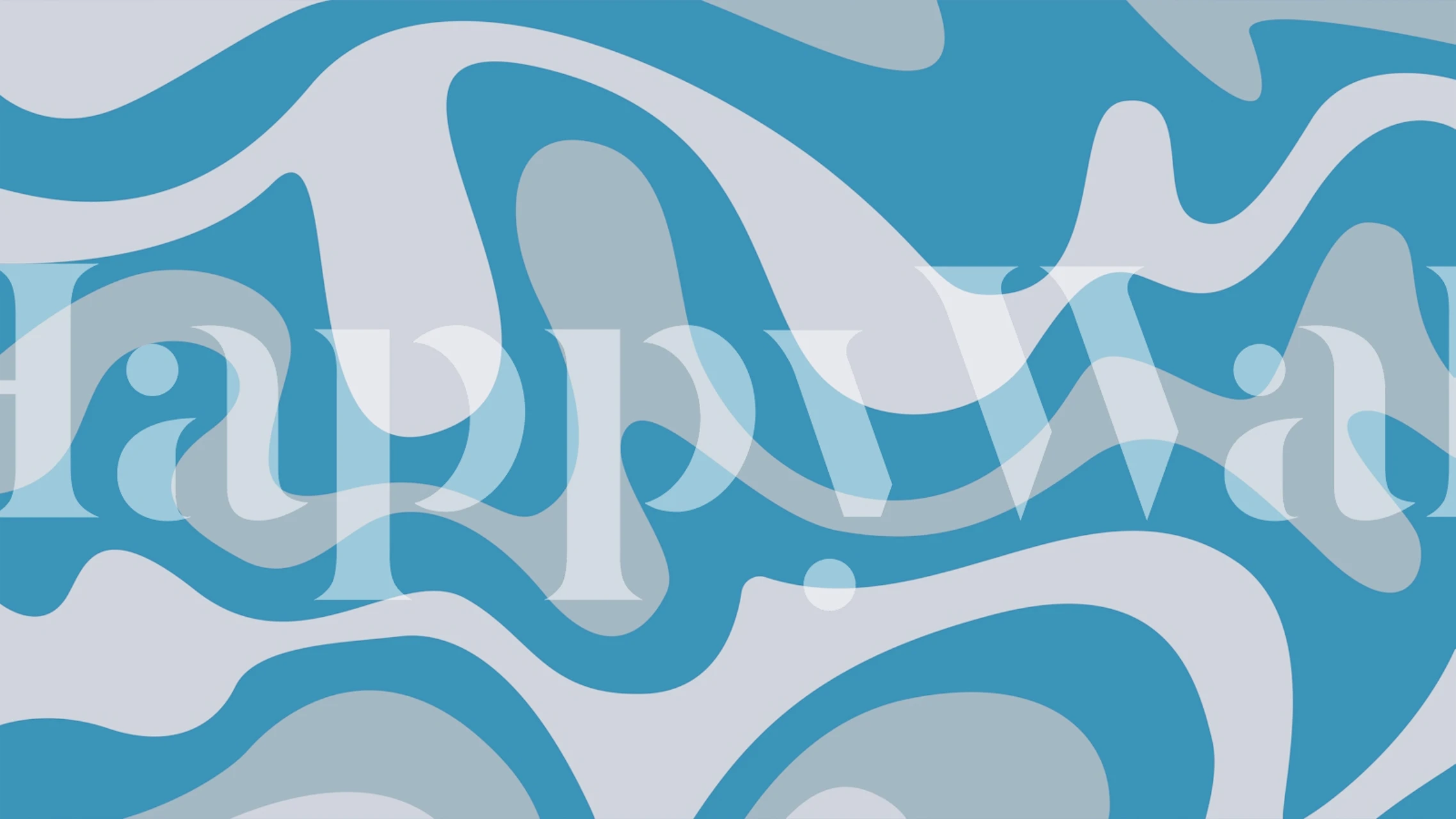 Blue wave patterns in varying shades on light background wallpaper