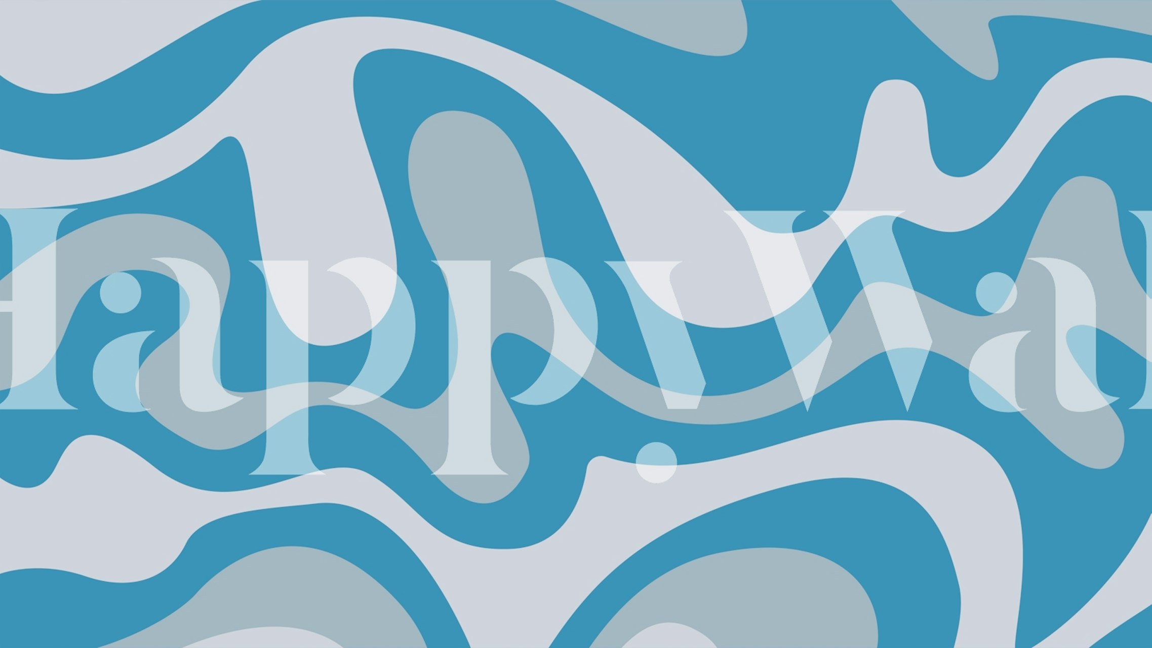 Blue wave patterns in varying shades on light background wallpaper