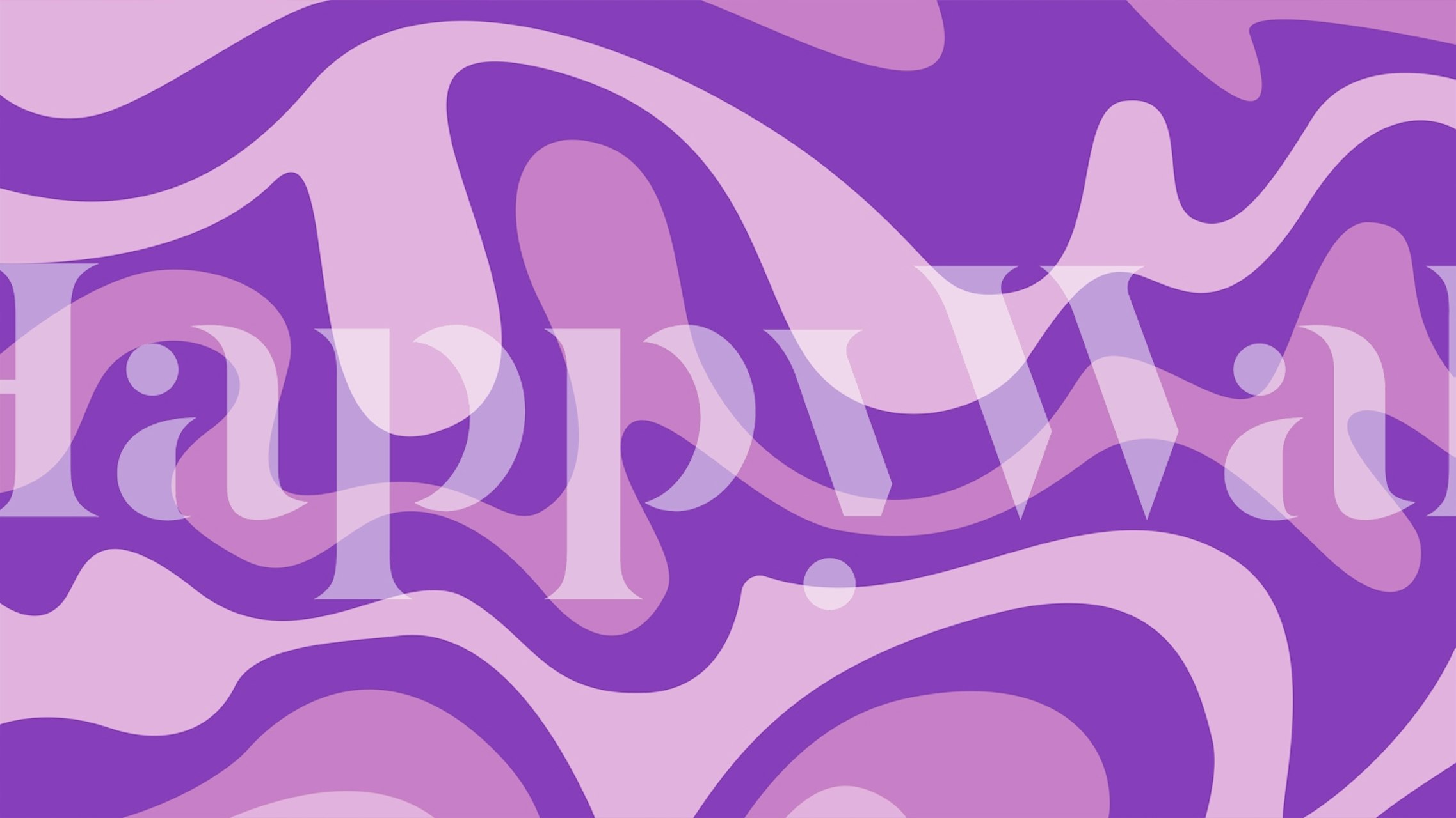 Papel de parede Sixties Waves exibido em um quarto