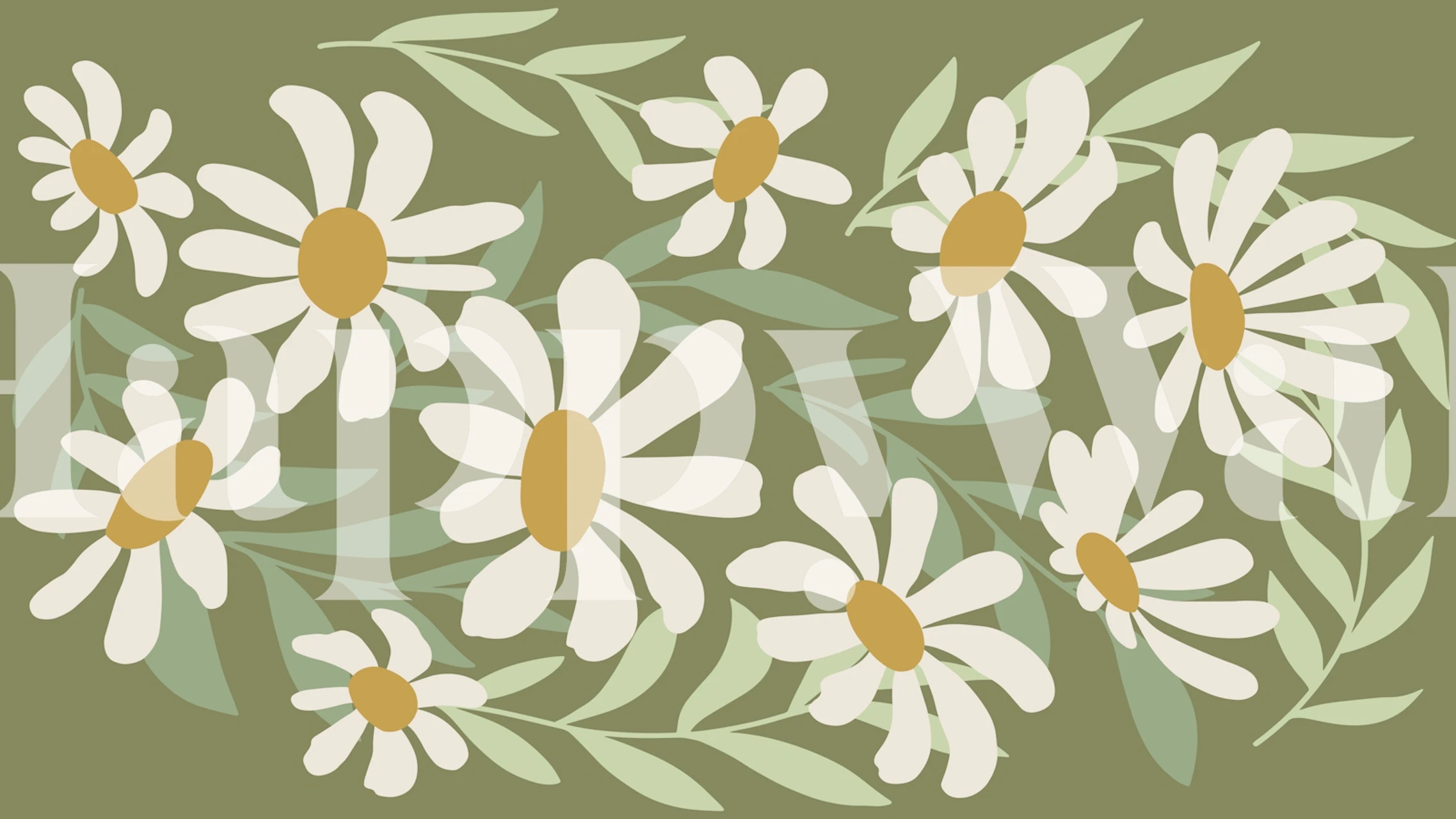 Daisy Dream Decor papier peint dans un cadre de pièce