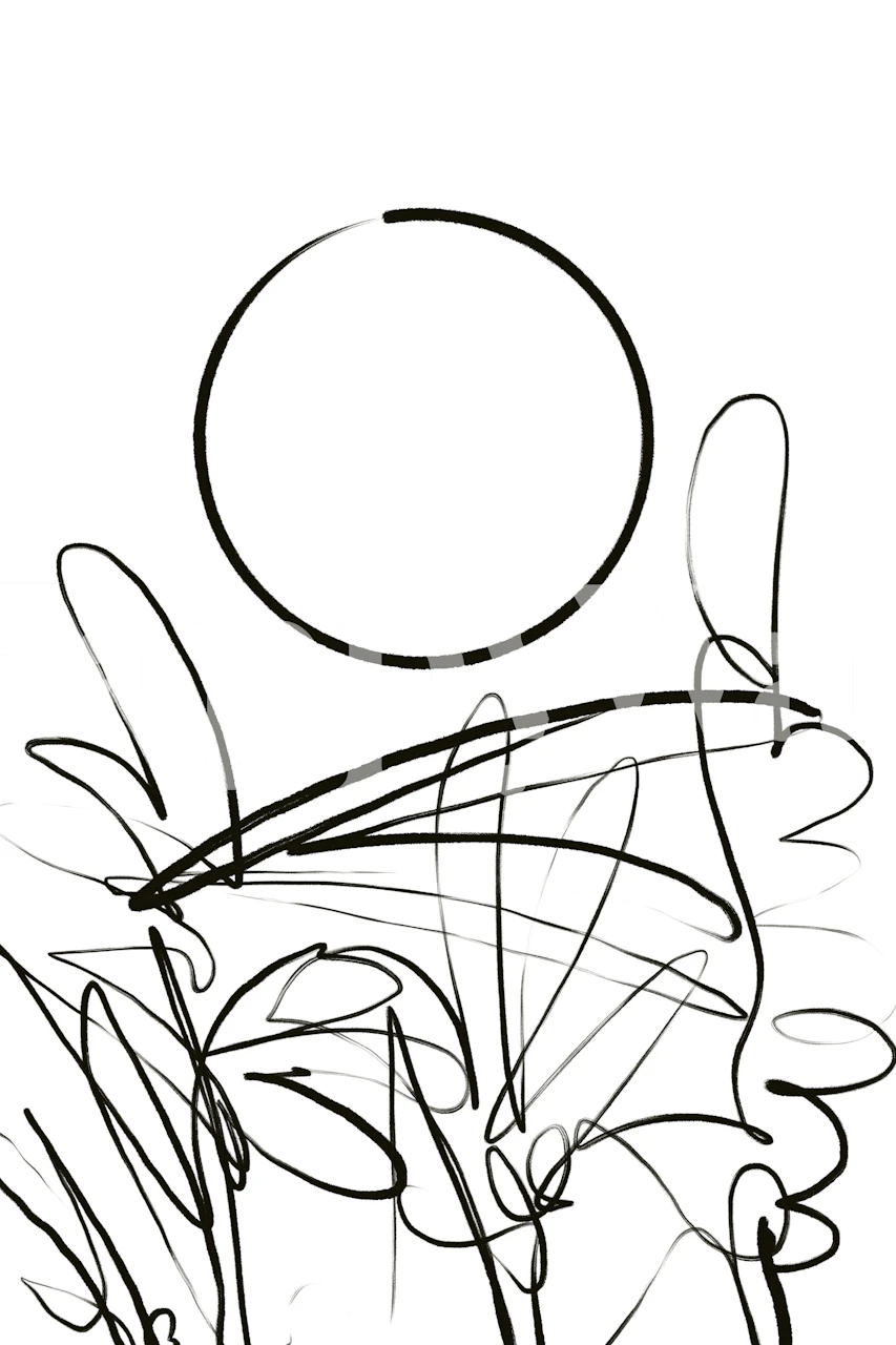 Papier peint Sleek Linear Botanica dans une pièce moderne