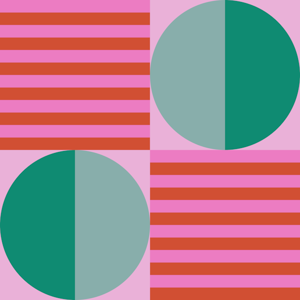 Mod Christmas Pink Green Geometric Pattern