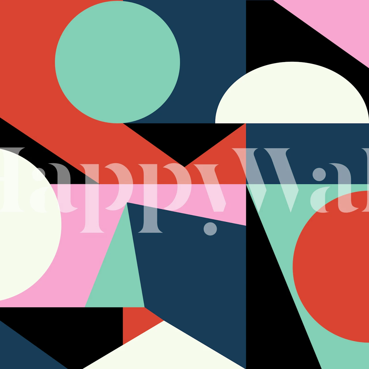 Moderne abstrakt geometrisk tapet i et rum