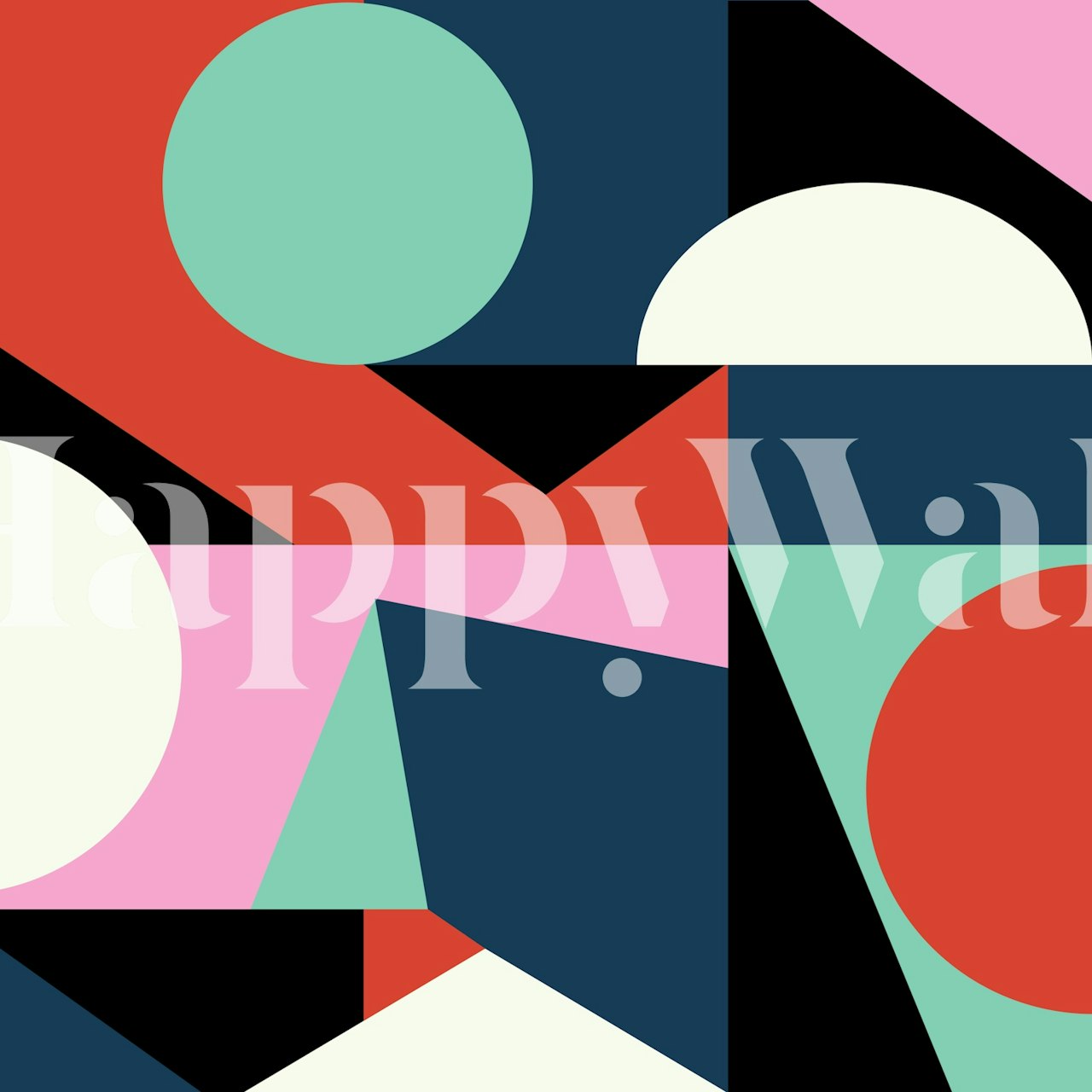 Moderni abstrakti geometrinen tapetti huoneessa