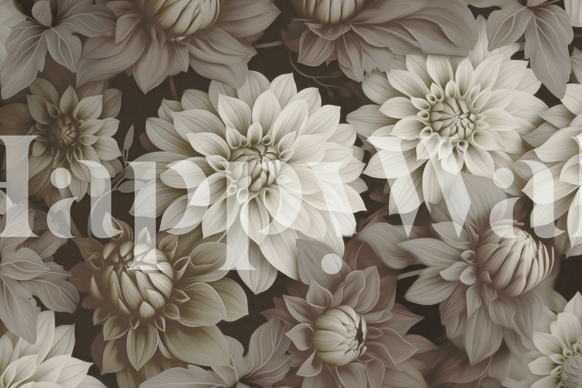 Classic Dahlia Ivory Elegance blommig tapet