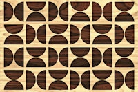 Wooden Mid Century Geo behang