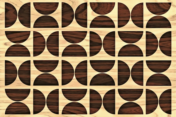 Wooden Mid Century Geo