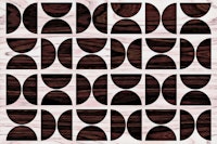 Wooden Mid-Century Abstract behang