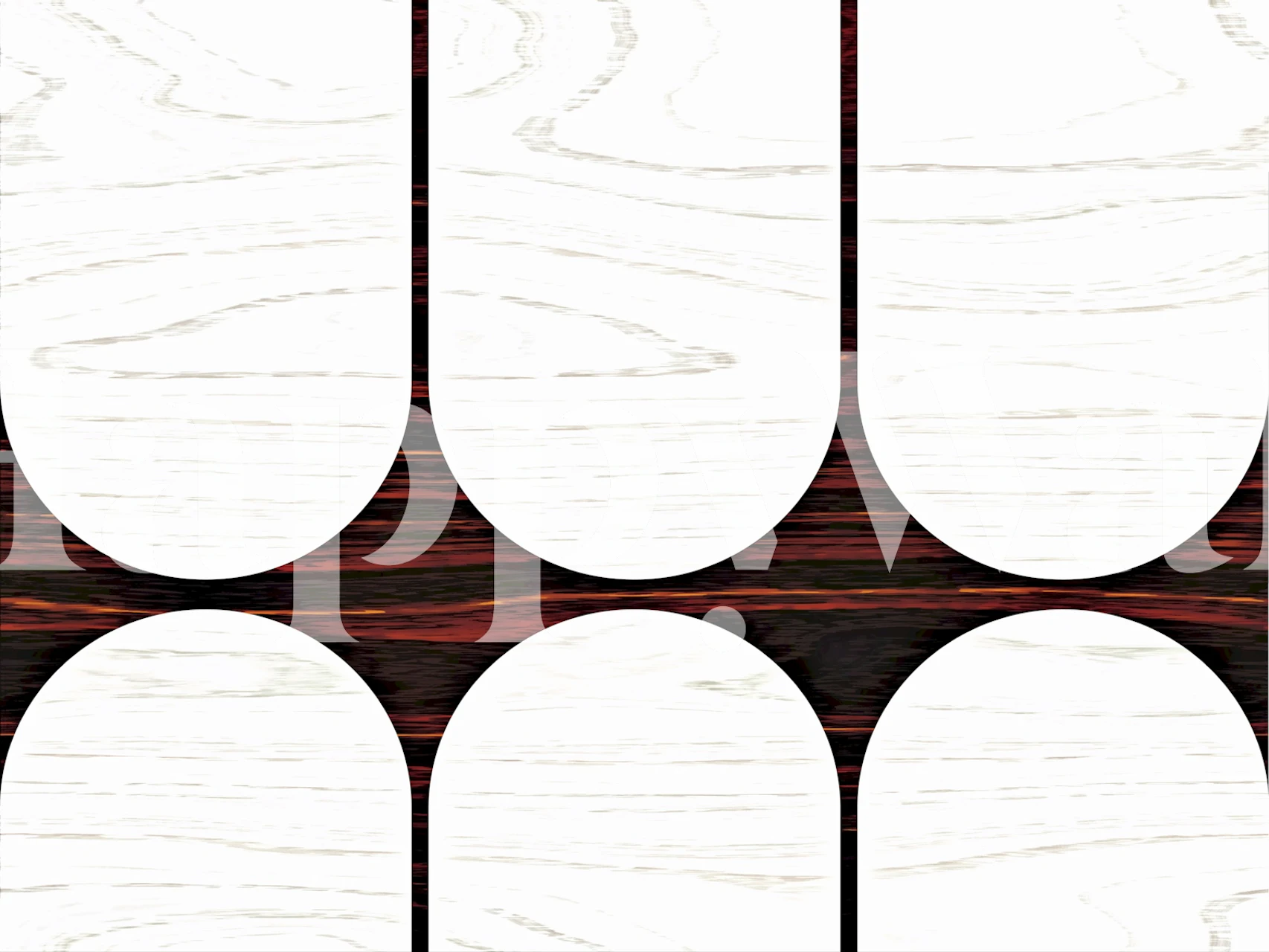 Geometric white and dark wood pattern wallpaper