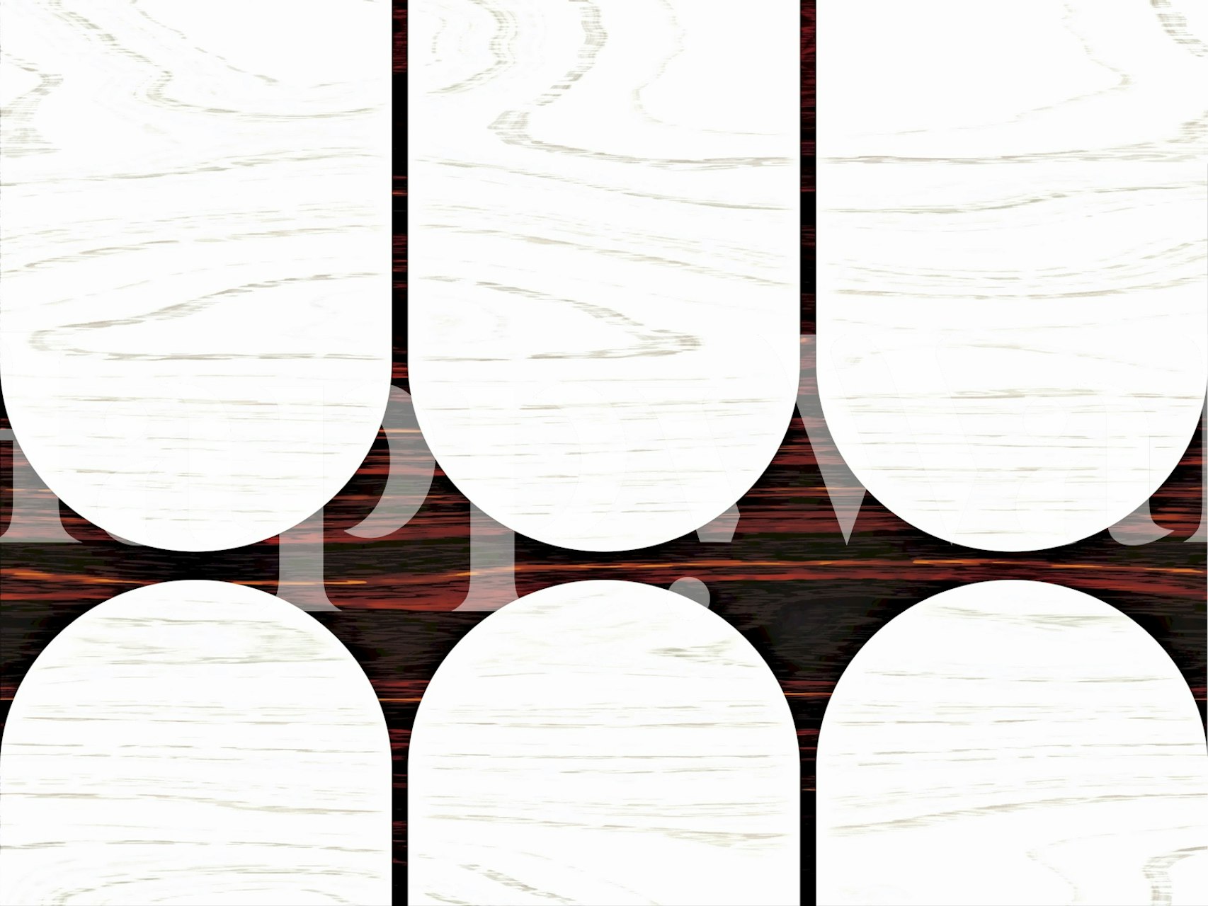 Geometric white and dark wood pattern wallpaper