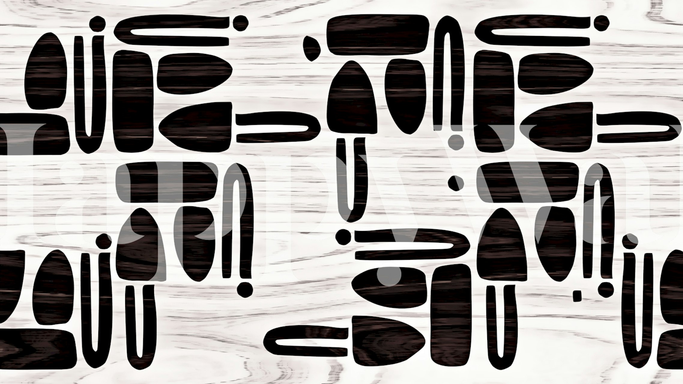 Design de papel de parede Mid-Century Wood Cutouts