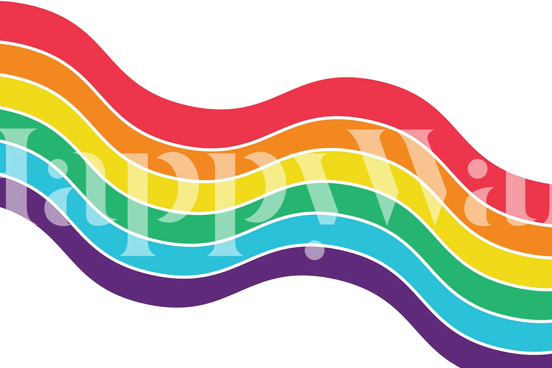 Happy Rainbow Stripes wallpaper in a room