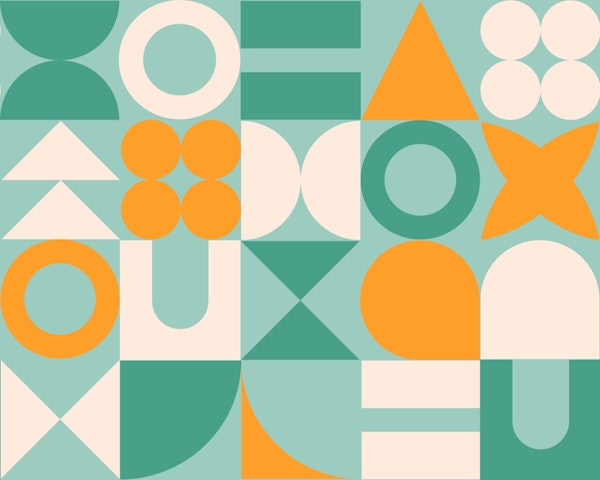 Citrus Mint Mid Century Retro Geometric Shape