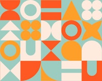 Fruit Cocktail Mid Century Retro Geometric tapet