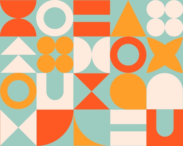 Fruit Cocktail Mid Century Retro Geometric