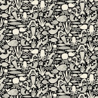 Underwater Mermaids and Sea Life Black papiers peint