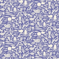 Underwater Mermaids and Sea Life Periwinkle papiers peint