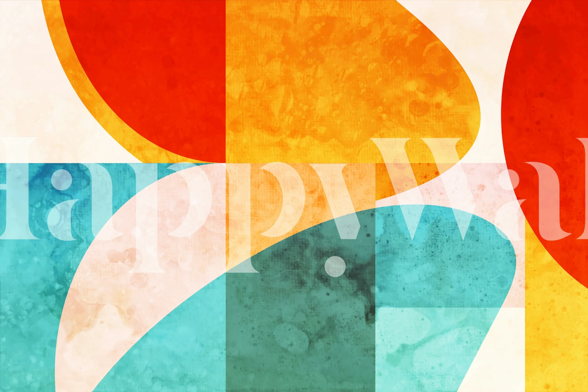 Retro Hue Swirls tapet i et rom