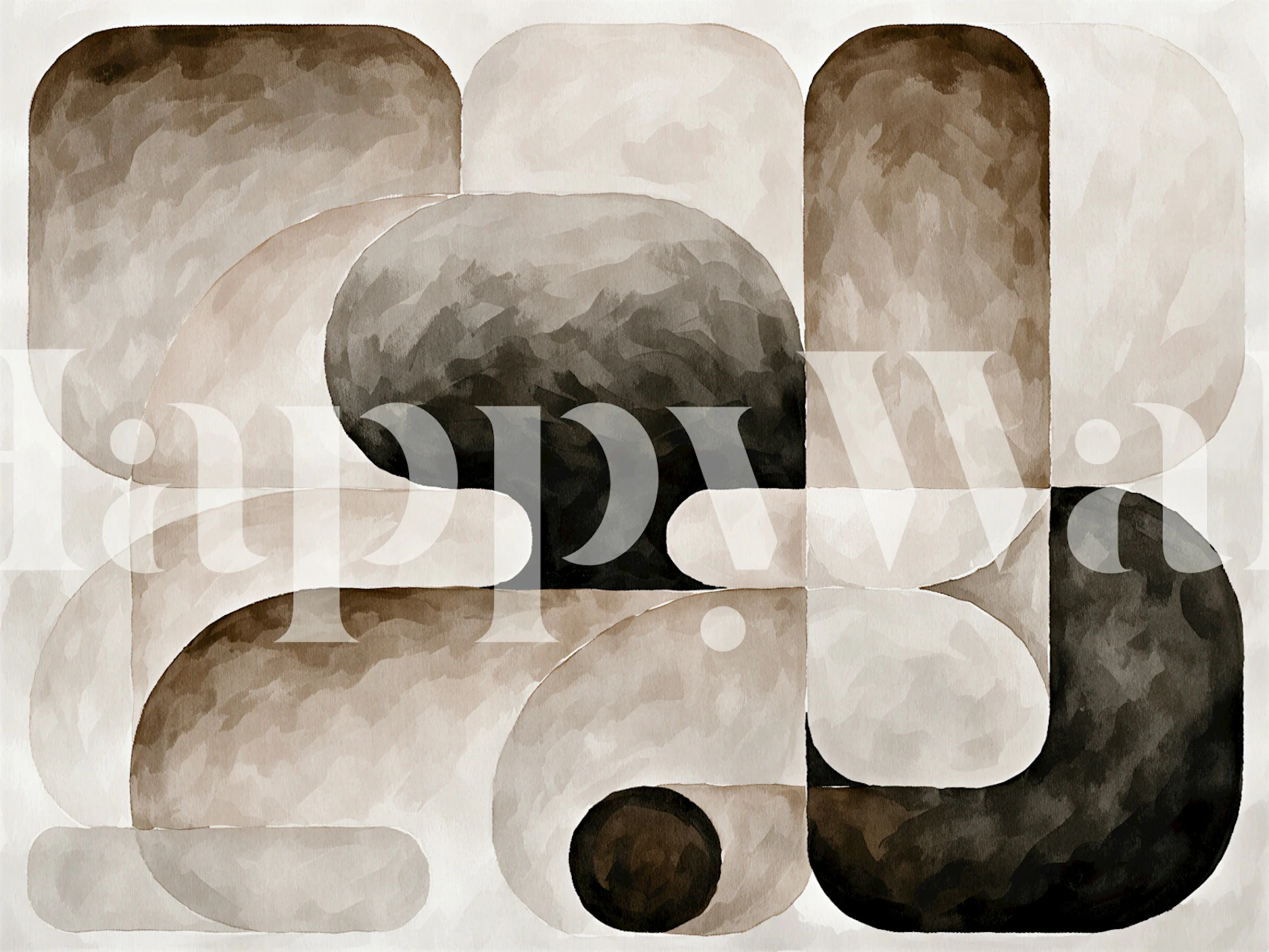 Papel de parede Earthy Tones Geometry em um ambiente